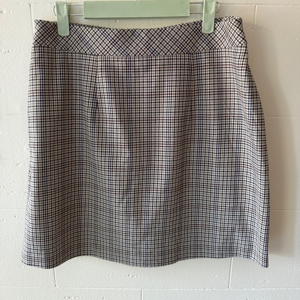 RW&CO. | Beige Houndstooth Mini Skirt | Classic Preppy Academia | Size 10 - Picture 9 of 9